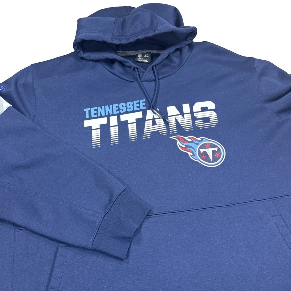 Nike Tennessee Titans Hoodie Men's 3XL Blue NFL Football 100 On Field Dri- Fit